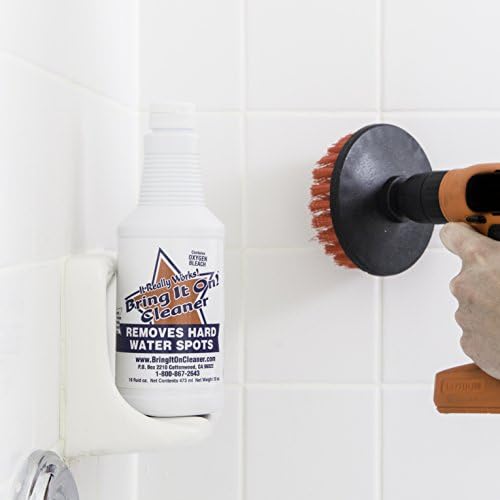 Grout Cleaner 5 Inch Flat Drill Brush | Tile and Grout Cleaner Tool Drill Brush Attachment | Bathroom and Shower Scrubber | Stiff Nylon Bristles Remove Soap Scum | Baseboard Cleaner Tool - Image 4