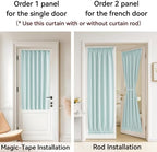 Vatge Small Door Curtains Half Long Front Door Window Covering for Kitchen Window, 1 Panel, W25 x L40, Aqua - Image 4