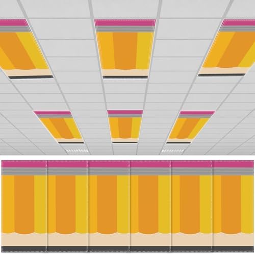 6Pcs Classroom Fluorescent Magnetic Light Covers,2x4 FT Pencil by Hallswl
