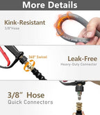 3/8" ID 4800PSI Pressure Washer Hose 200FT, Steel Wire Braided Hose - Image 5