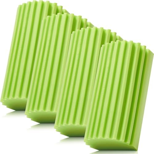 4 Pack Damp Dusting Sponge Duster, Green Dust Cleaning Sponge, Reusable Household Cleaning Sponge Tool for Blinds, floorboards, Fan Blades, Vents, Glass, Railings, Mirrors by MrScrubCleaninghelpers