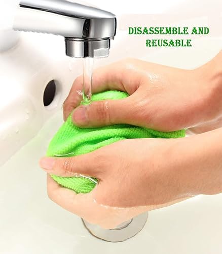Car Windshield Cleaner Tool with Reusable Pads Extendable Handle(Green) - Image 6