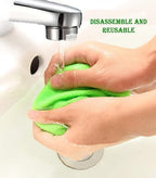 Car Windshield Cleaner Tool with Reusable Pads Extendable Handle(Green) - Image 6