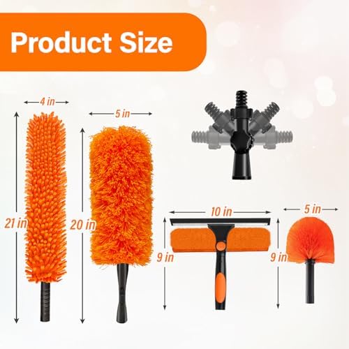 20FT High Reach Duster with Extension Pole 3-12FT, 4-in-1 Cleaning Kit - Image 2