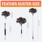 Ostrich Feather Duster for Electronics, Keyboard – Soft Dusting Tool for Screen, Fragile Items, Office, Home Cleaning (A12- Black Handle) - Image 4