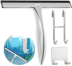 Stainless Steel Shower Squeegee, Glass, Silicone, 14 Inch (Silver) by Novsix