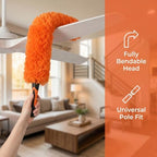 Microfiber Feather Duster for Telescopic Extendable Pole, Cleaning Duster Kit with Bendable Head & Scratch-Free Protective Tip, Washable Dusting Brush for Cleaning Ceiling Fans, Blinds, Furniture, Car - Image 7