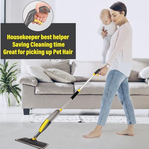 Wet Spray Mop for Floor Cleaning with 14 oz Bottle & 3 Microfiber Pads - Image 6