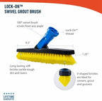 Unger Professional Lock-On Multi-Angle Wash Brush, Grout Brush and EZ Extend Pro Telescopic Pole for Outdoor Cleaning, Adjustable 5 FT Pole Extends Reach - Image 5