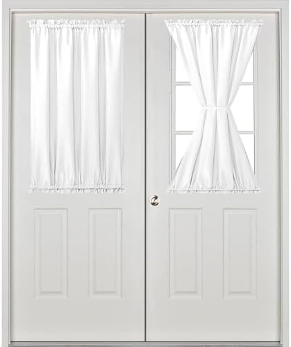 Hiasan French Door Curtains Privacy, White, 24W x 40L, 1 Panel - Image 2