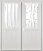 Hiasan French Door Curtains Privacy, White, 24W x 40L, 1 Panel - Image 2