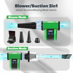 SCHNEIDER Compressed Air Duster and Vacuum Cleaner with 2-in-1 Blow & Suction Function, 130000RPM Electric Air Dust with Multi-Speed Adjustable/LED Light for PC Keyboard Cleaning, Car, Home - Image 3