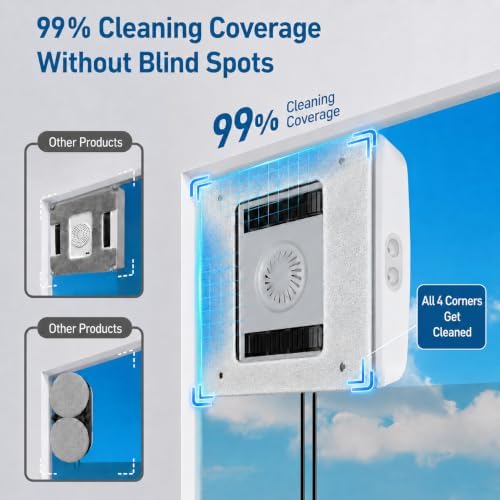 Window Cleaning Robot, 5000Pa Sauction with 4 Water Spray, 10-Stage Protection System, Intelligent Path Planning, 3 Cleaning Modes, Edge Detection for High Glass - Image 2