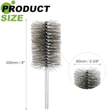 HARFINGTON 6pcs Wire Bore Brush Set 8 Inch Length 2.4 Inch Shank Stainless Steel Bristles Cleaning Brush for Clean Car Part Tube Kitchen Garage - Image 2