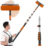 SISUPASSIE 30FT Reach 2-in-1 Window Squeegee, Professional Window Washing Kit with 5-24FT Extension Pole for Home, Indoor Outdoor Squeegee with Rotatable Head for High Windows by Focusonproduct