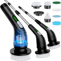 Highyes Electric Spin Scrubber for Bathroom, IPX7 Waterproof Shower Scrubber with Extendable Long Handle, Bathroom Cleaning Scrubber with 7 Reusable Brush Heads (Black) by Highyes
