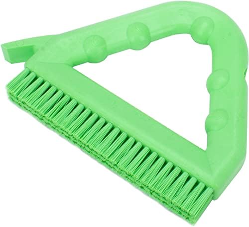 SPARTA Plastic Commercial Grout Brush, Triangle-Shaped Scrub Brush with Scraper and Two Threaded Holes for Attaching Handle (Sold Separately), 9 x 7 x 7 Inches, Lime - Image 4