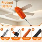 LAANPOLE 36FT High Reach Duster Cleaning Kit with Extension Pole, High Ceiling Fan Cleaner Duster Tool for Fan Blades, Window Washing Kit with Microfiber Feather Duster & Window Squeegee - Image 2