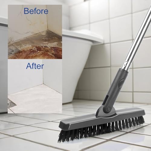 CELOX Grout Brush with Long Handle, Tile Grout Cleaner Brush for Tile Floors, for Shower Tile, for Cleaning Grout, Gray - Image 5
