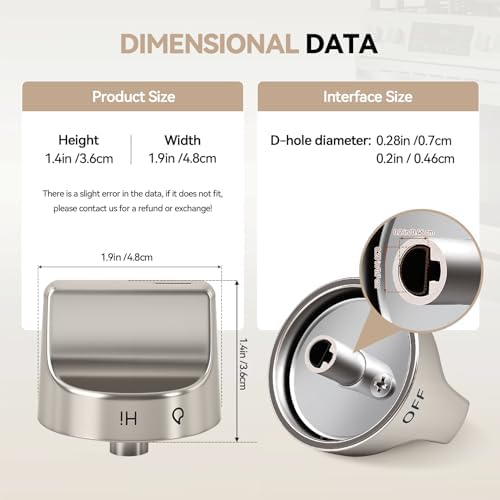 W10850015 W11239985 Metal Control Knobs Replacement for Whirlpool Stove 1PC - Image 3