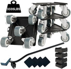 Furniture-Dolly-Furniture-Movers-with-5-Wheels, Furniture Sliders Large Size Carbon Steel Panel Lifter Tool for Moving Heavy Furniture, Furniture Dollies with 2 Brakes, Max Capacity 3335 Ibs by KAZBFDUBGivesLovetoFamily