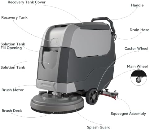 X4 22" Walk-Behind Commercial Floor Scrubber Machine, Upgrade Material - Image 5