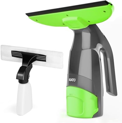Window Vacuum Squeegee Cordless, 11" Rechargeable Window Vac Cleaner with Spray Bottle, Electric Squeegee for Windows, Tiles, Mirrors, 200ml Water Tank, WC04 by Kiato