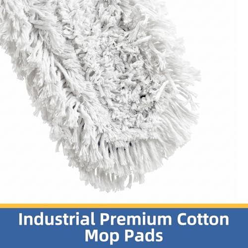 36" Commercial Dust Mop for Floor Cleaning, Heavy Duty Industrial Dry Dust Mop with 2 Mop Pads & 59" Long Handle, Professional Janitorial Floor Duster for Home, Garage, Hotel, School, Gym - Image 6