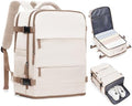 Travel Backpack Carry on Flight Approved Mochila De Viaje Personal Item Backpack for Airlines Frontier Airlines Personal Item Bag Large Backpack for Travel Backpacks for Men Women Beige with Brown by coofay