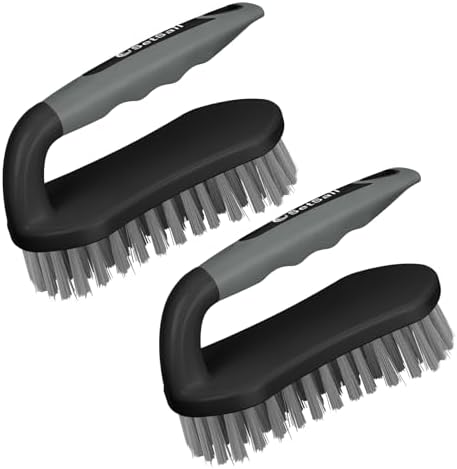 SetSail Scrub Brush, Stiff Bristle Cleaning Scrubber, 2 Pack(Black Grey) by SetSail