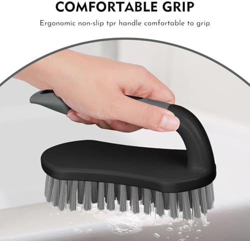 SetSail Scrub Brush, Stiff Bristle Cleaning Scrubber, 2 Pack(Black Grey) - Image 3