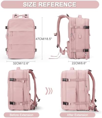 coofay Expandable Travel Backpack For Women Men Airline Approved Personal Item Backpack For Airlines Carry On Backpack Flight Approved Waterproof Backpack For Traveling On Airplane Gym Travel Bag - Image 2
