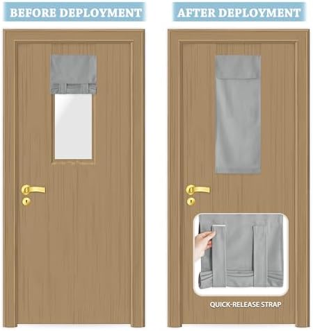 RYB HOME Faux Linen Blended Curtain for Classroom Glass Window, Light Filtering Small Door Window Draperys Privacy for Kitchen Dinning Home,1 Panel, 12W x 40L inches,Light Grey - Image 6