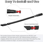 2 Pack 25" Flexible Vacuum Crevice Attachment Tool Kit, Universal Vacuum Cleaner Accessories for 1-1/4"(32mm) & 1-3/8"(35mm) Hoses, Flexible Extension Brush for Deep Cleaning - Image 3