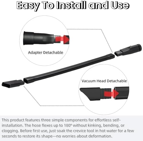2 Pack 25" Flexible Vacuum Crevice Attachment Tool Kit, Universal Vacuum Cleaner Accessories for 1-1/4"(32mm) & 1-3/8"(35mm) Hoses, Flexible Extension Brush for Deep Cleaning - Image 3