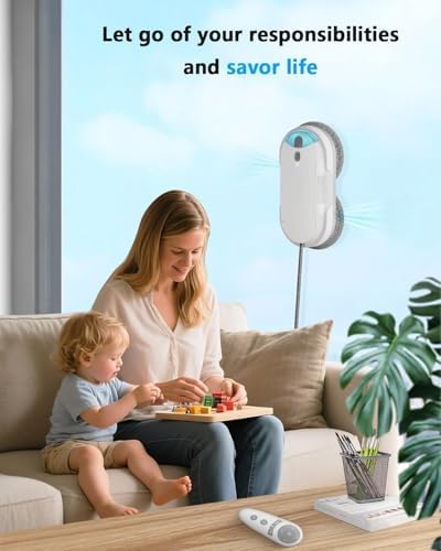 Window Cleaning Robot - Double Helix 4800-6400Pa Suction, (White) - Image 3