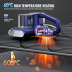 Mattress Vacuum Bed Vacuum Cleaner 16Kpa Suction 253.7nm UV-C Light, 140°F Heated Air, 30000 RPM Brushroll, Ultrasonic, HEPA Filter, Handheld Vacuums for Carpet/Sofa, 500W Corded, (Light Blue) - Image 4