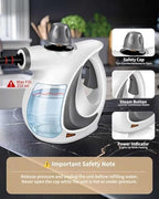 Pressurized Handheld Steam Cleaner for home with 12pcs Accessories&Safety Lock – Multi-Surface Natural Deep Steamer for Cleaning Car, Furniture, Floor, Upholstery, Tile, Grout, Windows - Image 7
