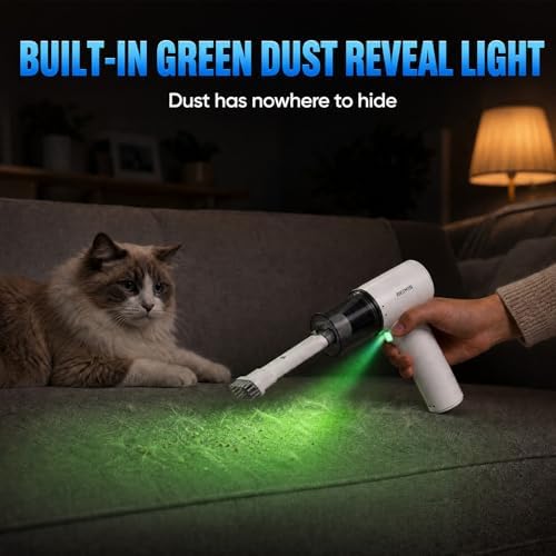 Computer Keyboard Cleaner Portable Vacuum and Compressed Air Duster White - Image 7
