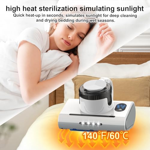 Mattress Vacuum Cleaner,13Kpa Powerful Suction Bed Vaccum Cleaner with UV-C Light,LED Headlights and High Heating Tech,1.2kg Light Weight Handheld vaccum for spot Cleaning,Sofa,Couch Fabric Cleaner - Image 6
