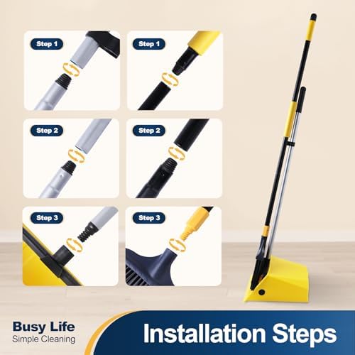 Yocada Commercial Broom and Dustpan Set with Comb Commercial Outdoor Indoor - Image 3