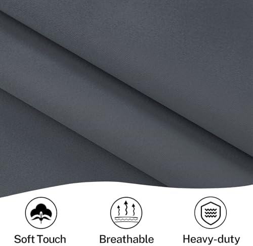Vatge French Door Curtain - Thermal Insulated Window Curtain with Magic Tape for Glass/Front/Sliding Door, 1 Panel, W54 x L40, Grey - Image 5