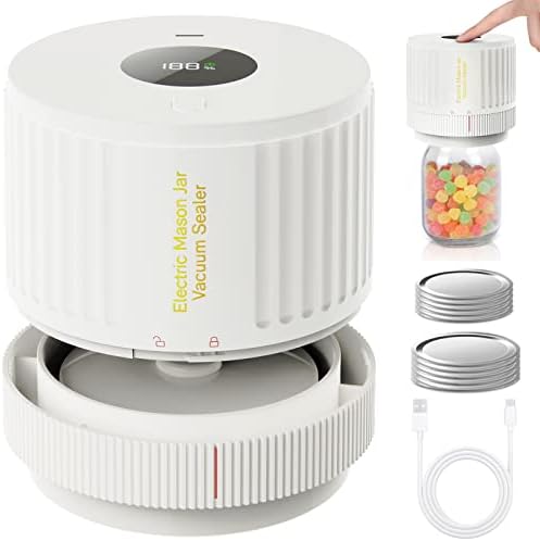 LOVE MOMENT Electric Mason Jar Vacuum Sealer Kit - White by LOVEMOMENT