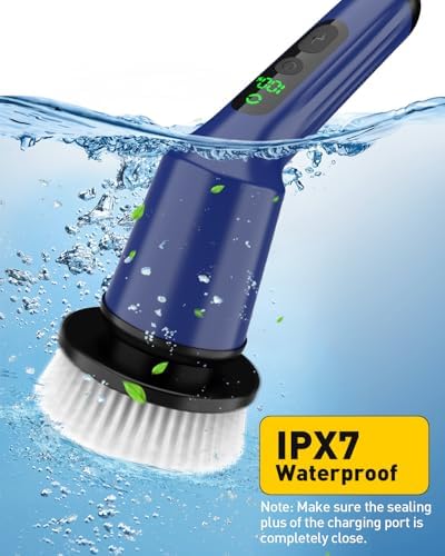 Electric Spin Scrubber for Bathroom, Shower Scrubber with Long Handle - Image 6