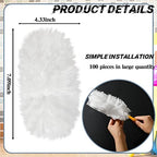 Vesici 100 Pcs Duster Refills Compatible with Swiffer Dusters Bulk Disposable Replacement Thickened with 1 Handle Heavy Duty for Cleaning, Office (White) - Image 6
