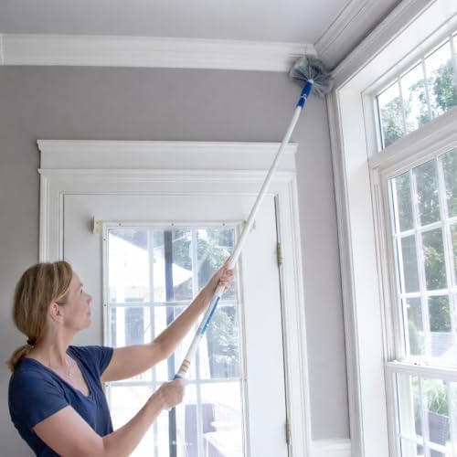 Unger Connect and Clean Dusting Kit with 4' Steel Pole, Features Microfiber Duster, Cobweb and Corner Duster and Wide Blind Duster, High-Access Dusting and Cleaning of Blinds, Windowsils, Cabinets - Image 4