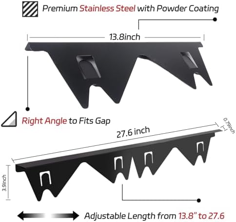 Stainless Steel Stove Gap Covers (2 Pack), Stove Gap Filler, Stove Counter Gap Guards for Kitchen, Range Trim Kit, Easy Clean with Heat Resistant, Adjustable Length 13.8” to 27.6”, Width 0.79" - Image 3