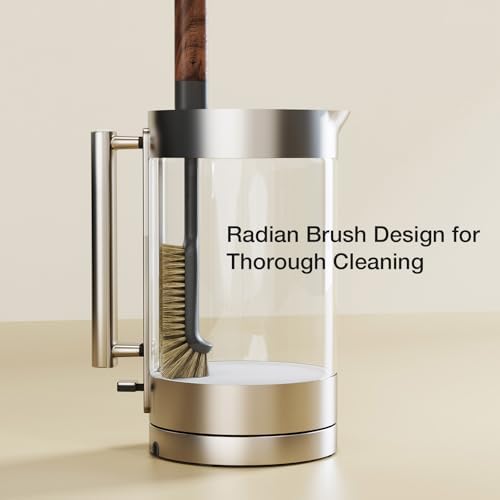 Cleaning Brush, Diveotree Hard Bristle Brush for Deep Cleaning Grout, Sink, Cup, Teapot, Bottle, Blender, Multi-Purpose Brush wih Long Handle for Kitchen (Brown) - Image 3