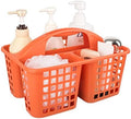 Portable Shower Caddy Basket Plastic Storage Basket with Compartment Orange by JiatuA