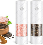 Rechargeable Electric Salt and Pepper Grinder Set, Automatic Salt and Pepper Shakers, Adjustable Coarseness Pepper Grinder with Led Kitchen and Home Appliances Gifts for Women(Whitewhite) by FRTONYI